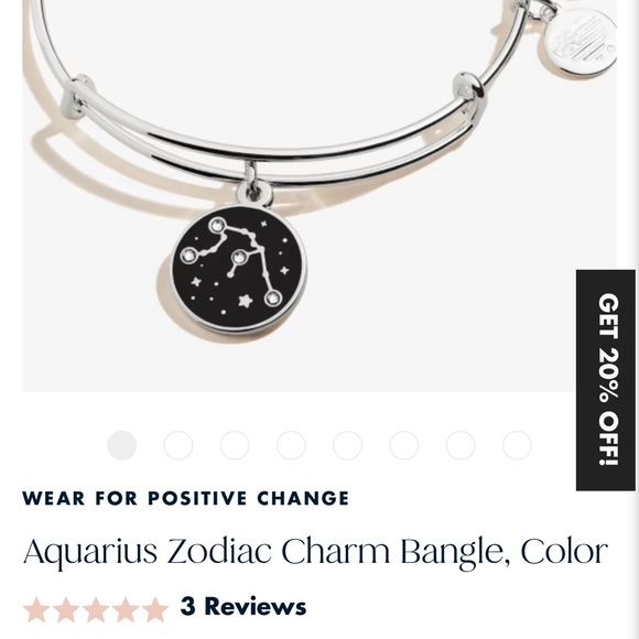 Aquarius Zodiac Charm Bangle - Picture 2 of 3